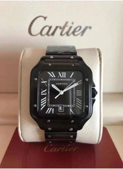 Cartier men's luxury watch, Santos model, stainless steel, battery movement