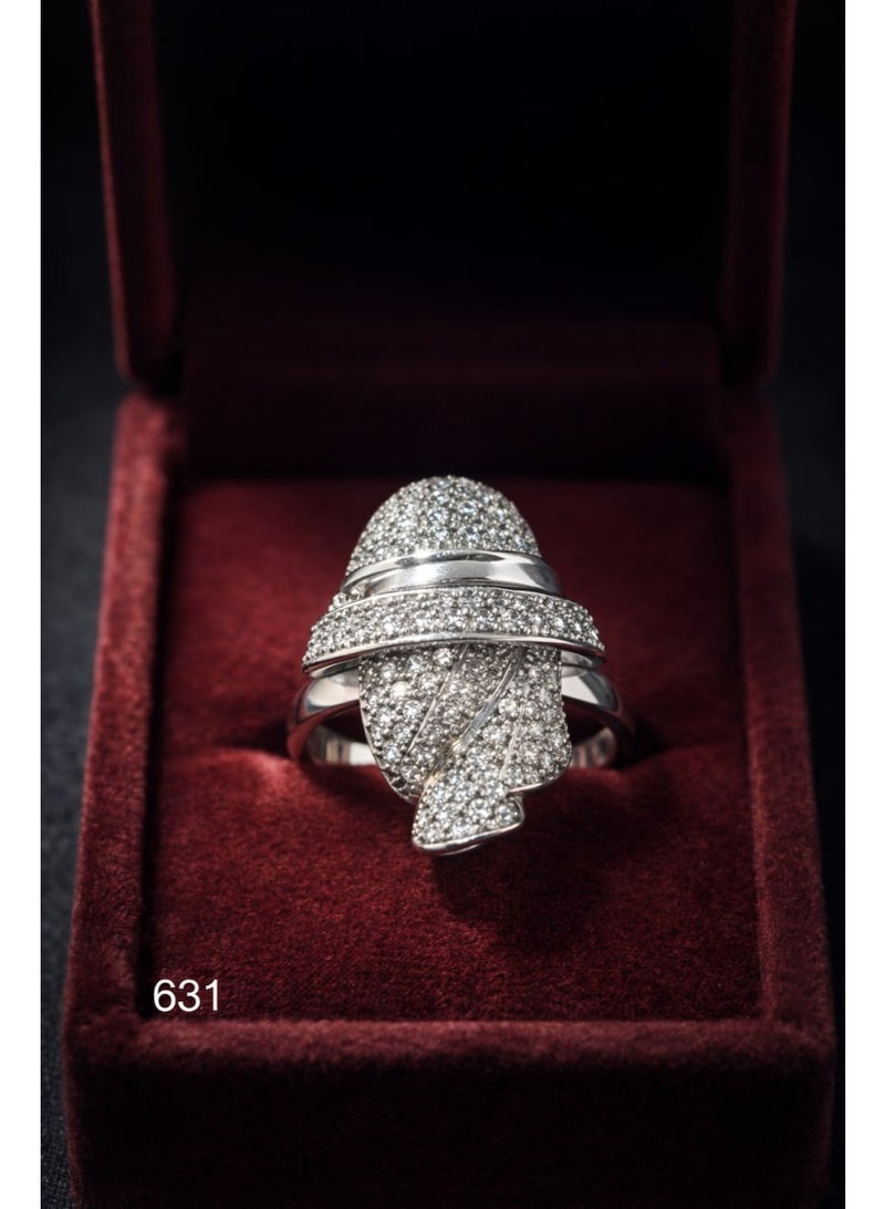 3Diamonds Silver-Tone Cubic Zirconia Statement Wrap Ring for Women - Image 2