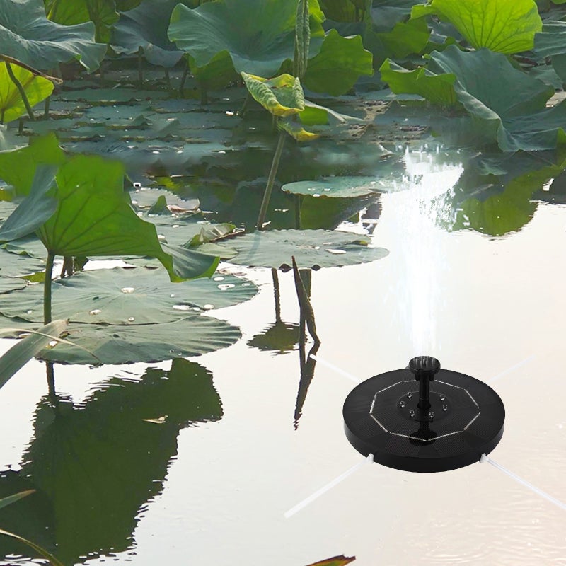 3.5W LED Solar Fountain Pump with Colorful Gradient Light 1800mAh Battery 6 Nozzles Bird Bath Fountain Pump for Bird Bath Garden Pond Patio Water Cycling - Image 3