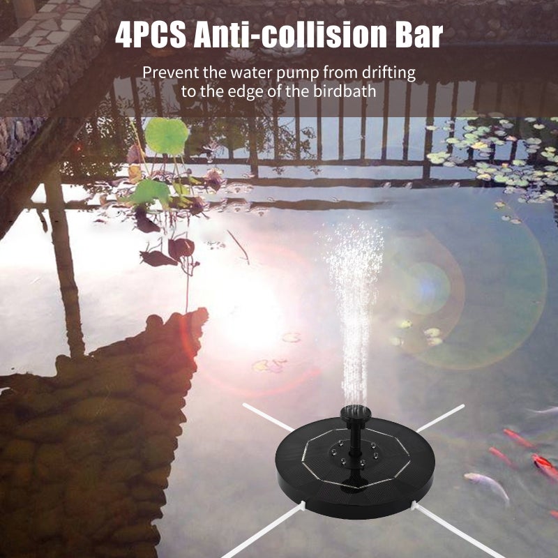 3.5W LED Solar Fountain Pump with Colorful Gradient Light 1800mAh Battery 6 Nozzles Bird Bath Fountain Pump for Bird Bath Garden Pond Patio Water Cycling - Image 5