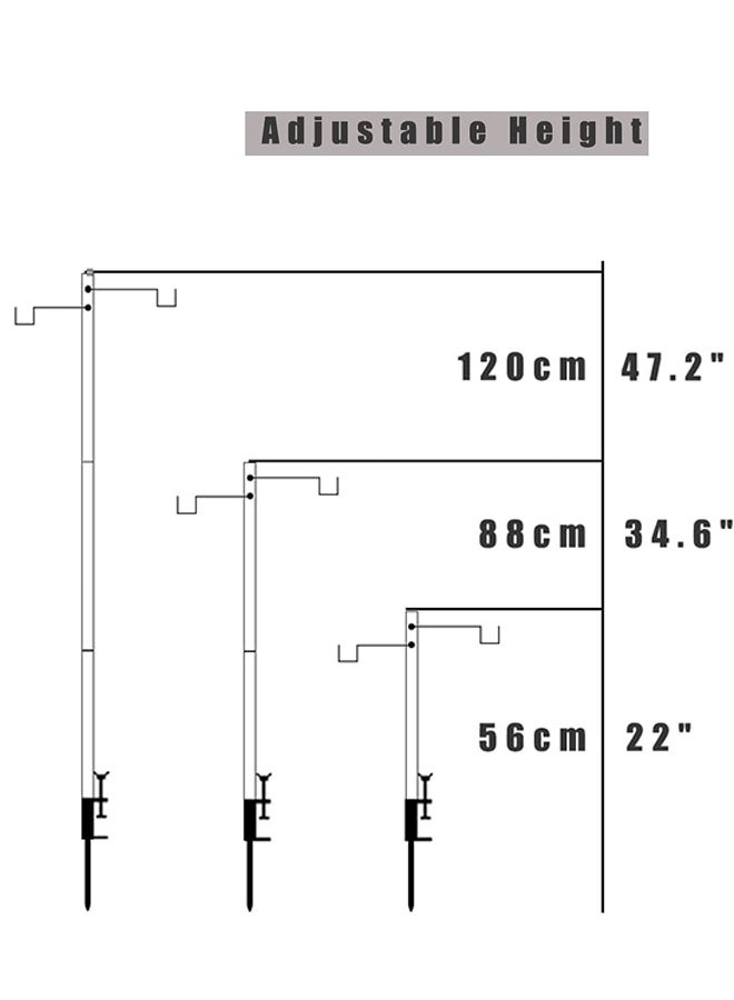 JCB CHIC Portable Camping Folding Lamp Pole，47 Inch Collapsible Aluminum Alloy Lamp Stand with Stake and Hook，Height Adjustable Lantern Pole Hange， Outdoor Lighting Accessory for Camping Fishing Picnic BBQ Outdoor Activities - Image 5