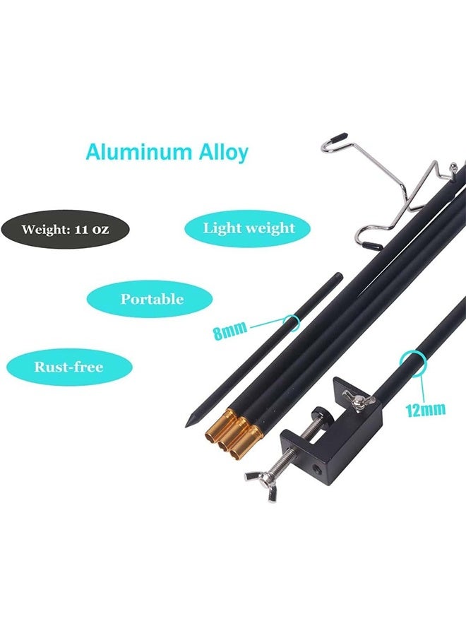 JCB CHIC Portable Camping Folding Lamp Pole，47 Inch Collapsible Aluminum Alloy Lamp Stand with Stake and Hook，Height Adjustable Lantern Pole Hange， Outdoor Lighting Accessory for Camping Fishing Picnic BBQ Outdoor Activities - Image 3