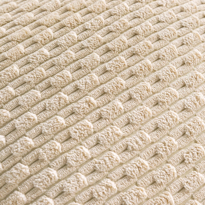 Cozoomy Set of 4 Beige Decorative Pillow Covers 20x20 Inch Corduroy Throw Pillow Covers for Bed Couch Sofa Living Room Soft Cushion Cases - Image 5