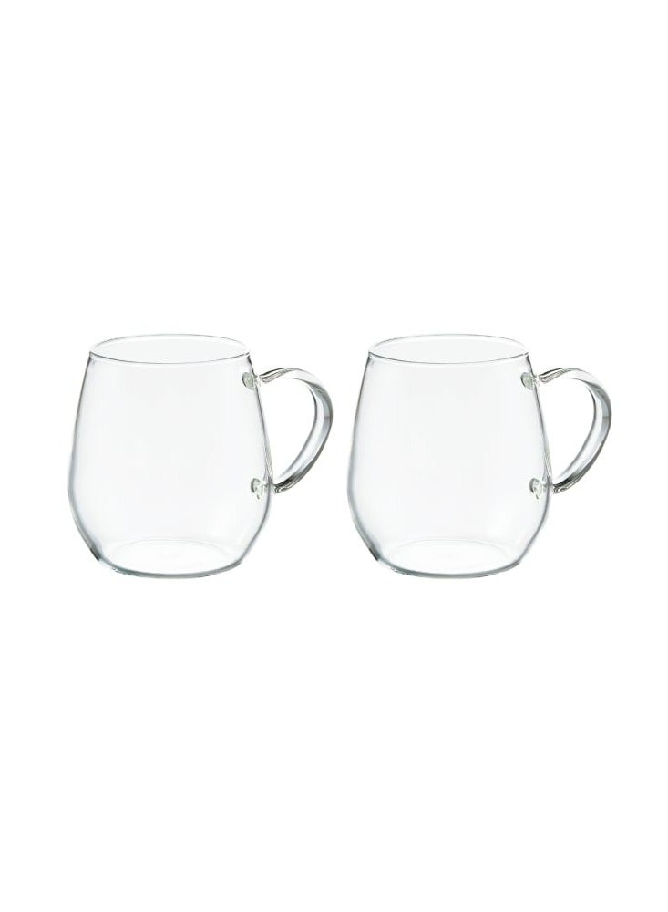 Hario Round Glass Mug Set 360Ml Clear 2 Pieces S - Image 1