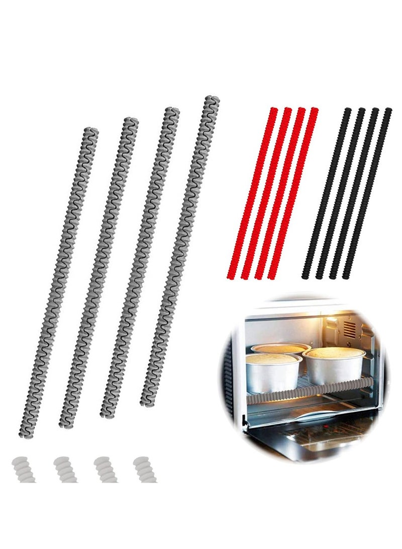 KASTWAVE Oven Rack Shields, 4 Pack Heat Resistant Silicone Oven Rack Cover 14 Inches Long Oven Rack Edge Protector, Protect Against Burns and Scars Protector Hot Strip (Grey) - Image 1