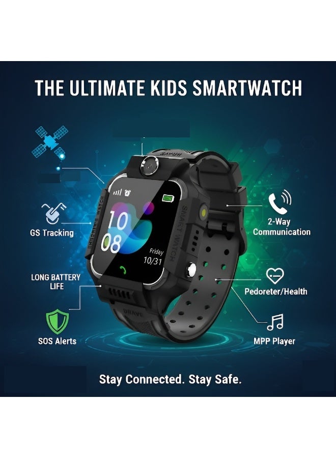 نابي ساعة ذكية للأطفال NABI Z7A بشاشة ملونة - مقاومة للماء –مكالمات- نظام sos – لون اسود - Image 4