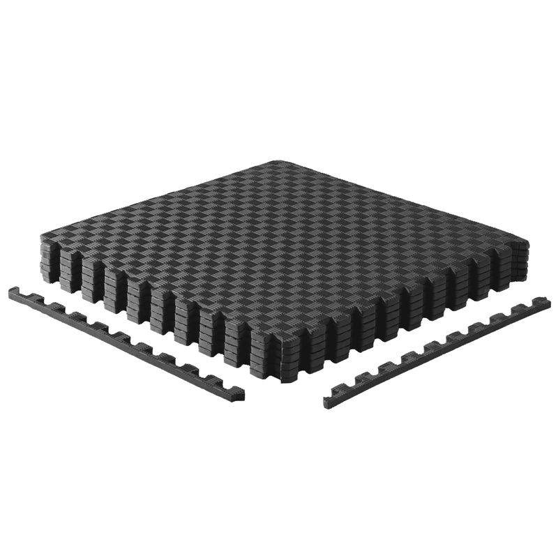 CAP Barbell 1/2-Inch Interlocking EVA Foam Exercise Puzzle Mat Home Gym Flooring - 1 Pack | 24" x 24" x 1/2" | Tatami Pattern - Black - Image 1