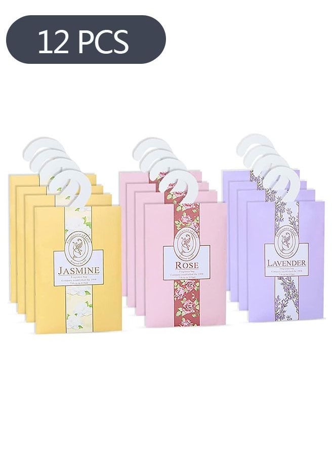 انت أكياس معطر مكونة من 12 قطعة ، معطرات للأدراج ، معطرات هواء لخزانة الأدراج ، وخزائن ، وخزائن ، وحمامات ، سيارات (زهرة اللافندر والياسمين)  - Image 1