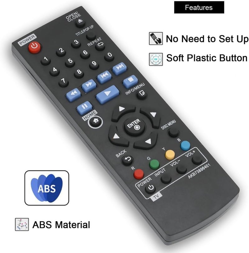 LOMCA Replacement Remote Control AKB73896401 for LG BP550 BP155 BP135 BP145 BP175 BP255 BP300 BP335W BP340 BP350 BPM25 BPM35 UP870 UP875 Blu Ray DVD Player - Image 2