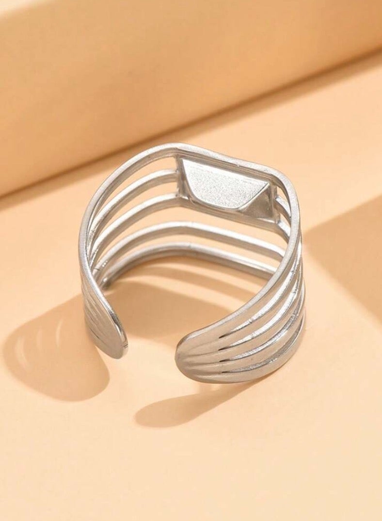 Equal Amazing Silver Stainless Steel Ring For Women One Size - Image 3