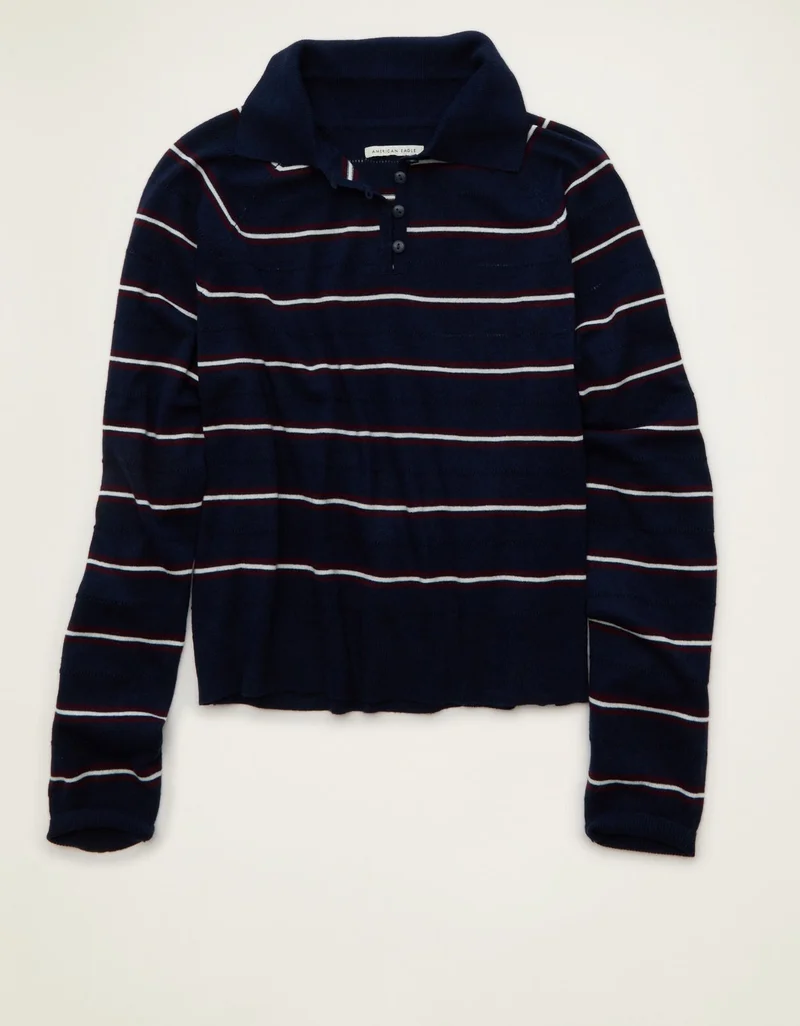 American Eagle  AE Oversized Button Up Sweater Polo for Women | Best Price UAE