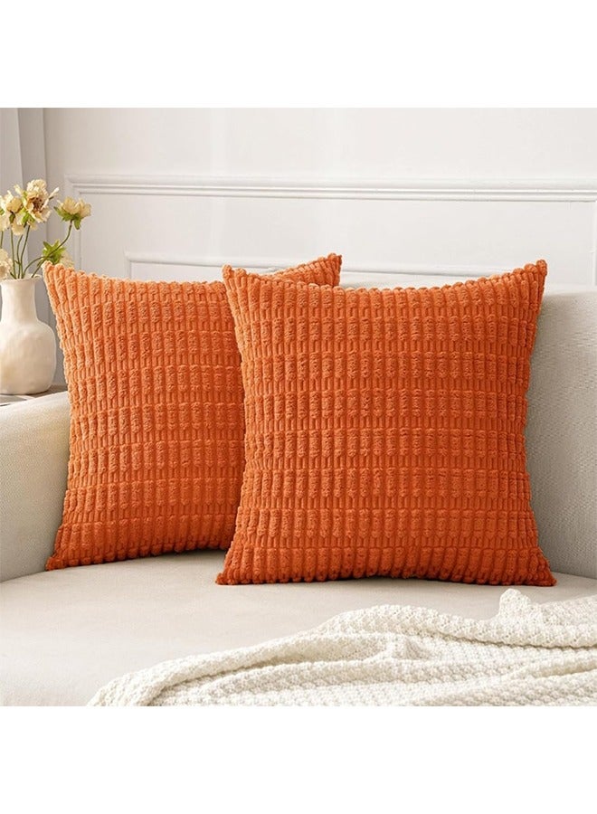 MVAQKLM  2 Pack Cushion Covers Soft Cozy Plush Short Faux Wool Velvet Decorative Sofa Throw Pillow Covers Luxury Cushion Case Pillow Shell for Couch Sofa Bedroom Pillow Square 45X45cm（18X18inch） - Image 1