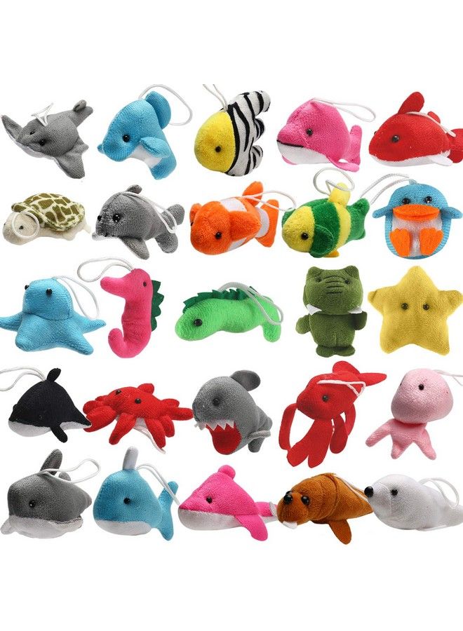 25 Pack Mini Ocean Animal Plush Toys,Sea Creatures Stuffed Toy For Kid Party Favor,Small Keychain Decoration For Christmas Tree,Goody Bag Fillers,Stocking Easter Eggs Stuffers,Basket Fillers,Dog Cat - Image 2