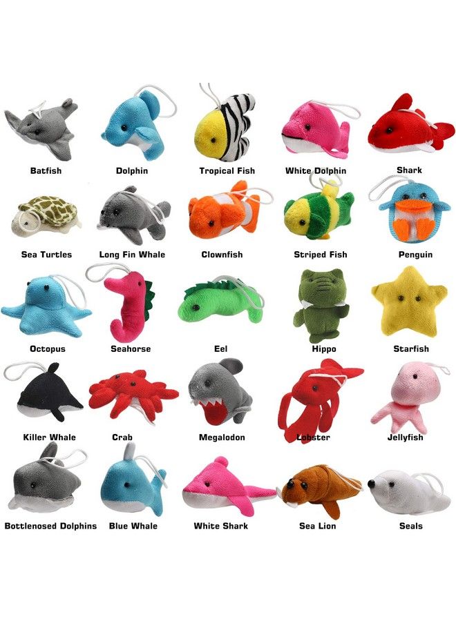 25 Pack Mini Ocean Animal Plush Toys,Sea Creatures Stuffed Toy For Kid Party Favor,Small Keychain Decoration For Christmas Tree,Goody Bag Fillers,Stocking Easter Eggs Stuffers,Basket Fillers,Dog Cat - Image 3