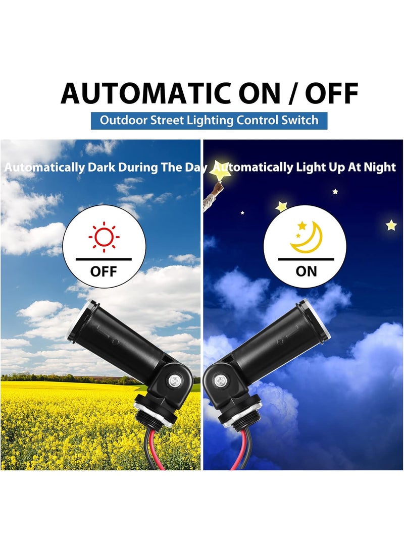 Macarrie 8 Pcs Dusk to Dawn Sensor Photoelectric Switch Photocell Light Sensor for Outdoor Lighting 120V Water Resistant for Wall Porch Yard Outdoor Light Black  - Image 3