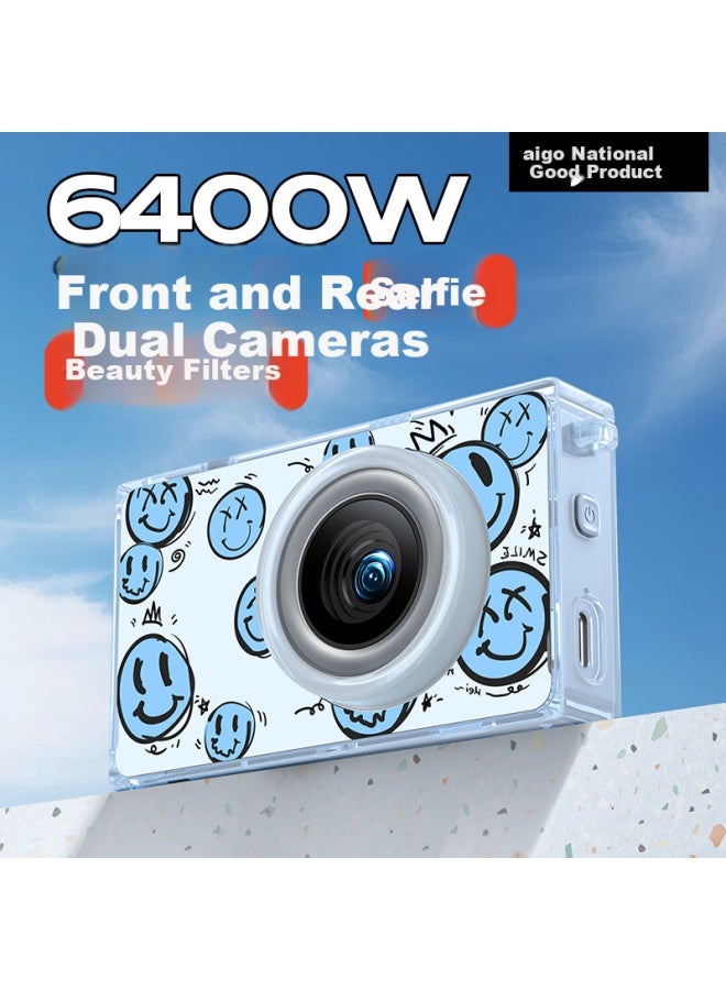 Aigo I520 Selfie Digital Camera For Students, Birthday Gift For Girls, Entry-level Camera For Campus, High-definition Travel Alternative, Ccd With Front And Rear Dual Cameras, Jelly Color, 128gb - Image 2