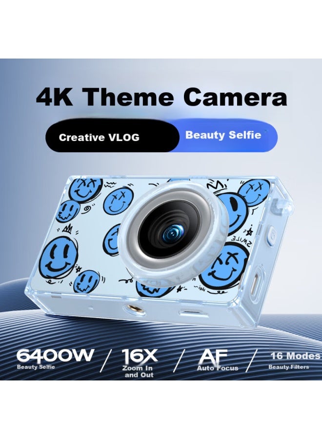 Aigo I520 Selfie Digital Camera For Students, Birthday Gift For Girls, Entry-level Camera For Campus, High-definition Travel Alternative, Ccd With Front And Rear Dual Cameras, Jelly Color, 128gb - Image 3