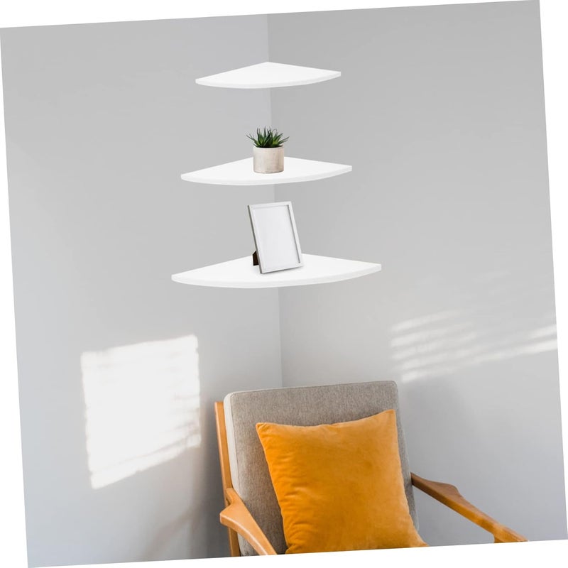 3pcs Corner Storage Plank Wall Storage Board Bookshelf for Home Office Use Kitchen Shelving - Image 2