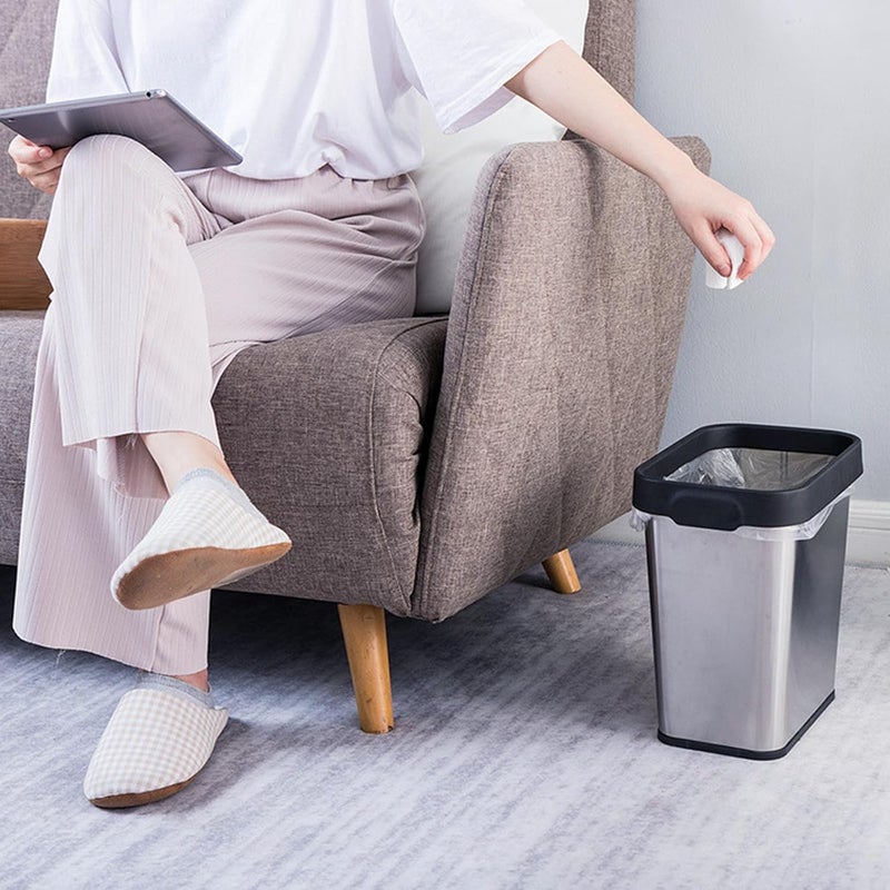 TooCust 3 Pack Stainless Steel Trash Can 3 Gallon, Open Top Trash Can, 8" x 11" x 13", Rectangle Rubbish Bin, Slim and Narrow, No Lid Small Wastebasketfor Kitchen, Bathroom, Living Room, Office - Image 2