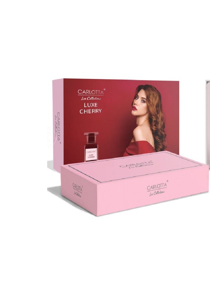 Carlotta Lux Cherry perfume set for women - perfume + lotion + body mist + small sample + shrugel from Carlotta  - Image 3