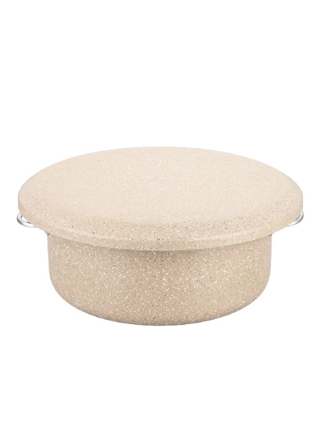 PARFAIT Natural Force Non-Stick Marble Coating Casserole With Lid Cream 28 X 10.5 Cm Tata-2810/Cream