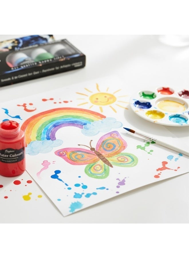 بوييكسوان مجموعة ألوان مائية بستة ألوان مع فرشاة نايلون - غير سامة، قابلة للغسل، أدوات فنية للأطفال والكبار والمبتدئين | مثالية لصنع البطاقات، والرسوم التوضيحية، والرسم، والخط العربي، والحرف اليدوية، ومشاريع الرسم الإبداعية. - Image 4