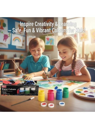 6-Color Watercolor Paint Set with Nylon Brush – Non-Toxic, Washable Art Supplies for Kids, Adults, & Beginners | Perfect for Card Making, Illustrations, Painting, Calligraphy, DIY Crafts & Creative Painting Projects - view 5