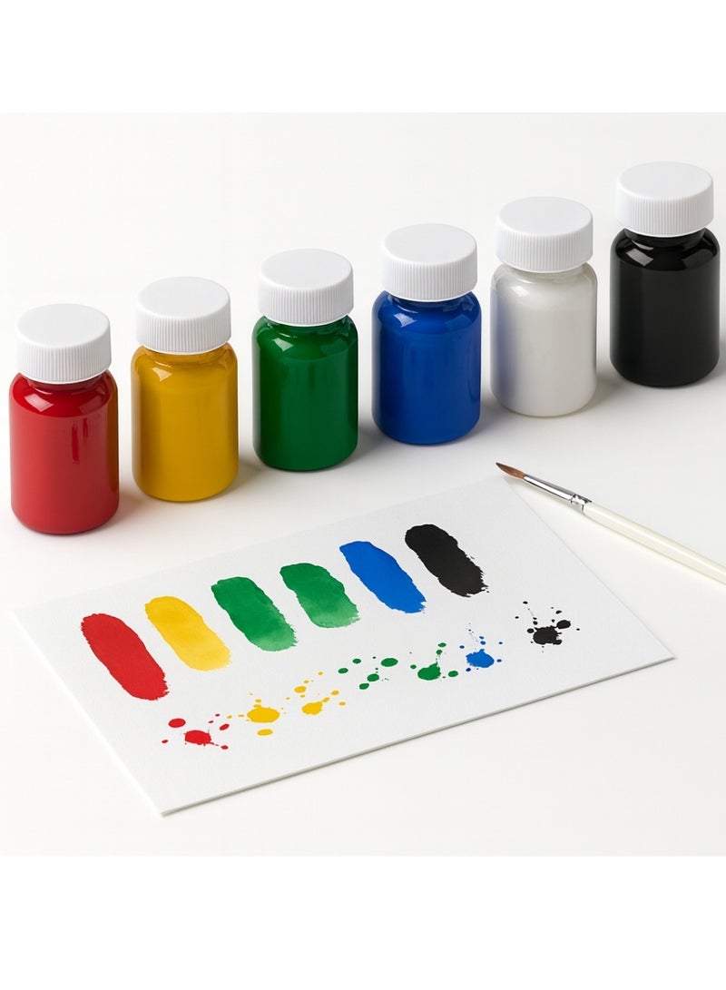 بوييكسوان مجموعة ألوان مائية بستة ألوان مع فرشاة نايلون - غير سامة، قابلة للغسل، أدوات فنية للأطفال والكبار والمبتدئين | مثالية لصنع البطاقات، والرسوم التوضيحية، والرسم، والخط العربي، والحرف اليدوية، ومشاريع الرسم الإبداعية. - Image 1