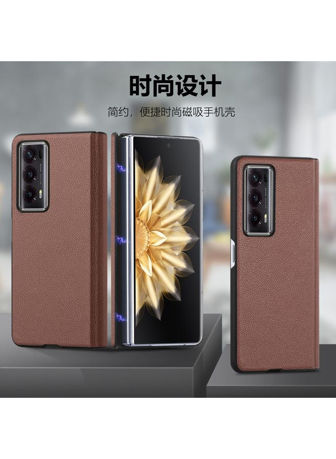 زبون جراب لهاتف Honor Magic V2 Litchi مزود بمفصلة مغناطيسية ومضاد للصدمات - Image 5