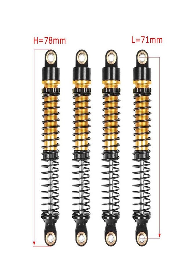 LAFEINA 4PCS Aluminum Threaded Shock Absorber Oil Damper for 1/12 Mini Crawler 1/18 RC Crawler Car TRX4M TRX4MT Upgrade Parts (Gold, 71mm) - Image 3