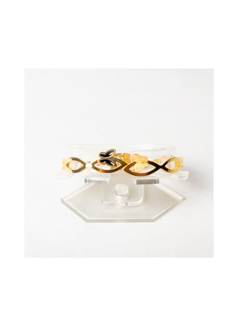 The Black Pearl Accessories - Stainless Steel 316 Bangal Bracelet with a Butterfly Premium Quality & Against Color Change - Image 1