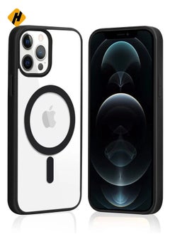 iPhone 12 Pro Max Case Clear Magsafe Slim Cover, Ultra-Thin Shockproof and Anti-Yellow Transparent Protective Cover Compatible for Apple iPhone 12 Pro Max 6.7 inch - Black