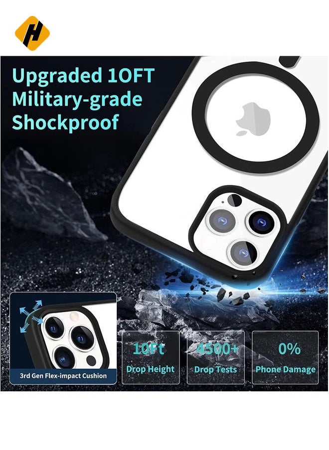 Generic - iPhone 12 Pro Max Case Clear Magsafe Slim Cover, Ultra-Thin Shockproof and Anti-Yellow Transparent Protective Cover Compatible for Apple iPhone 12 Pro Max 6.7 inch - Black - Image 1