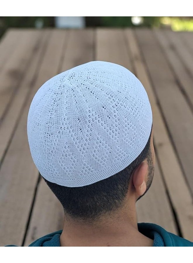Muslim prayer cap made of Turkish cotton – designed for Islamic prayers and occasions, fits the shape of the head, one size fits all. - Image 1