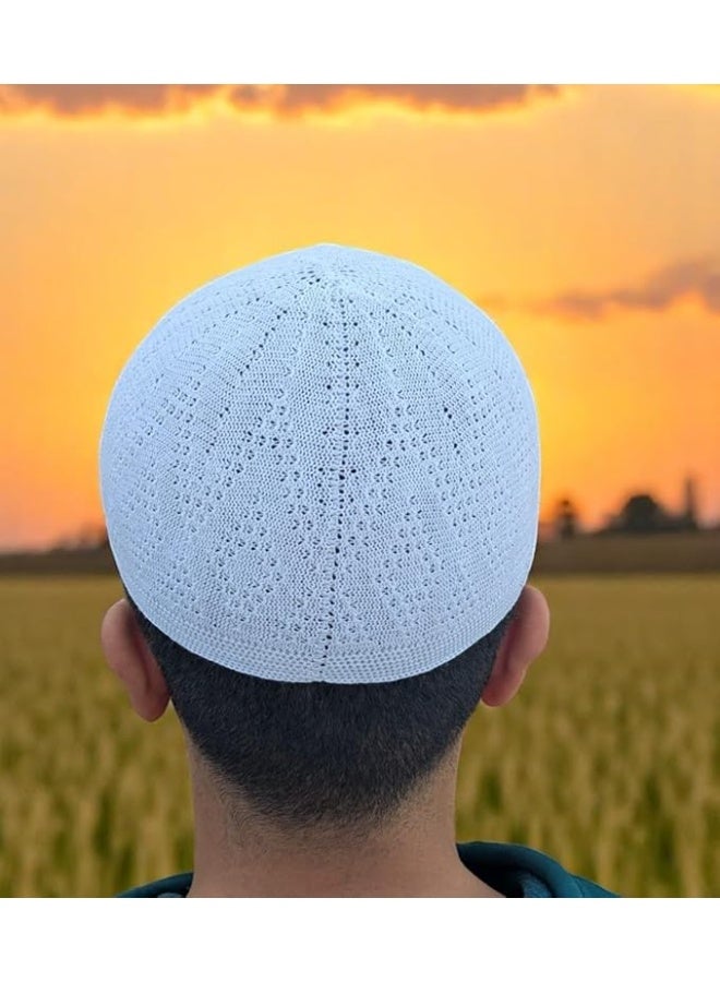 Muslim prayer cap made of Turkish cotton – designed for Islamic prayers and occasions, fits the shape of the head, one size fits all. - Image 2