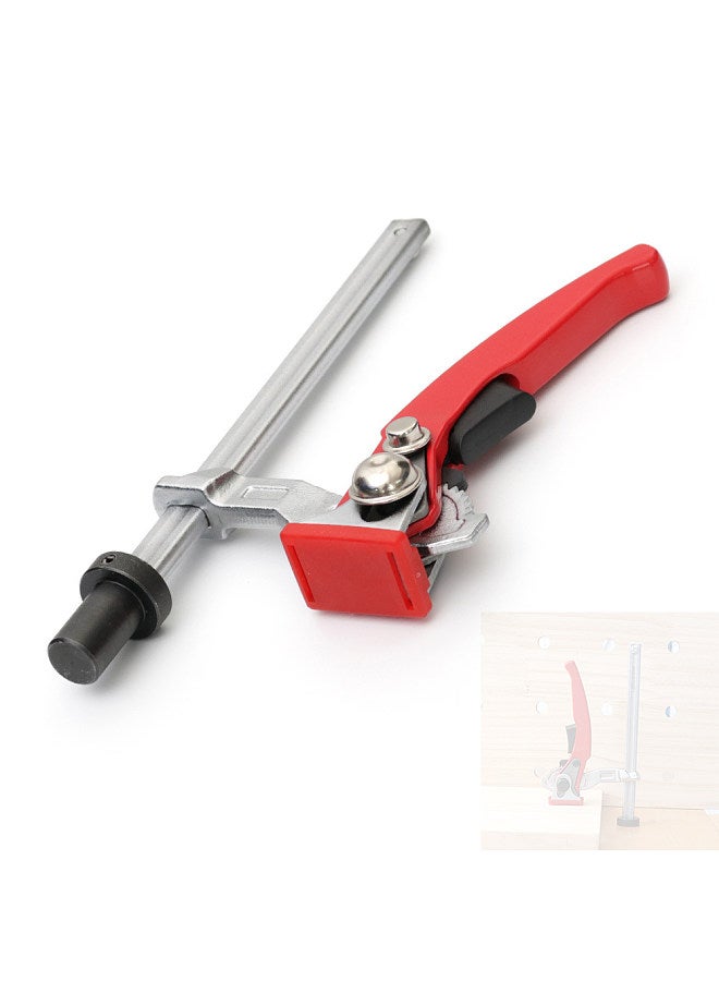 Woodworking Desktop Quick Acting Hold Down Clamp Fixed Clip Quick Hold Bench Dog Clamp Adjustable Ratchet Press for Woodworking Benches  - Image 1