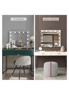 XiuWoo Vanity Mirror with Lights,24 inch×20 inch Vanity Lighted Mirror with Smart Touch Control Dimmer Bulbs, 3 Color Lights Modes,HD Mirror, Smart Touch Control, with USB Charging Port  - Image 3