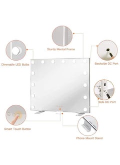 XiuWoo Vanity Mirror with Lights,24 inch×20 inch Vanity Lighted Mirror with Smart Touch Control Dimmer Bulbs, 3 Color Lights Modes,HD Mirror, Smart Touch Control, with USB Charging Port  - Image 4