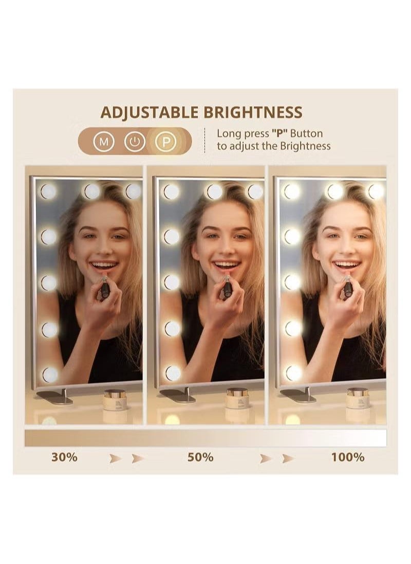XiuWoo Vanity Mirror with Lights,24 inch×20 inch Vanity Lighted Mirror with Smart Touch Control Dimmer Bulbs, 3 Color Lights Modes,HD Mirror, Smart Touch Control, with USB Charging Port  - Image 5