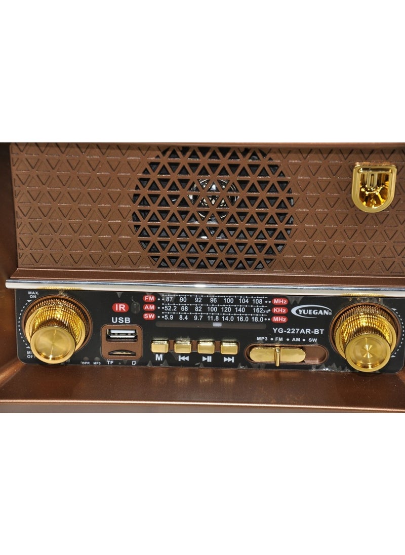دينكس - راديو HI-FI قابل لإعادة الشحن مع ريموت تحكم عن بعد، بطارية ذات سعة كبيرة، محمول ، راديو FM بنمط قديم، يدعم البلوتوث ومدخل بطاقة ذاكرة اس دي، يو اس بي ومنفذ يو اكس - Image 1