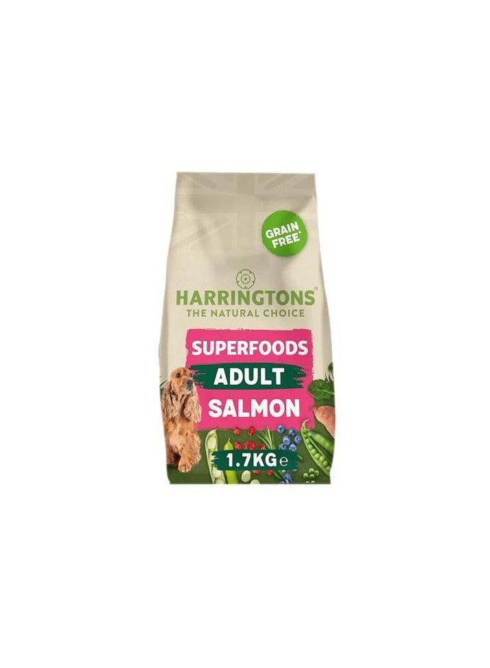 Superfoods Complete Grain Free Hypoallergenic Salmon with Veg Dry Adult Dog Food 1.7kg (Pack of 4) - Made with All Natural Ingredients