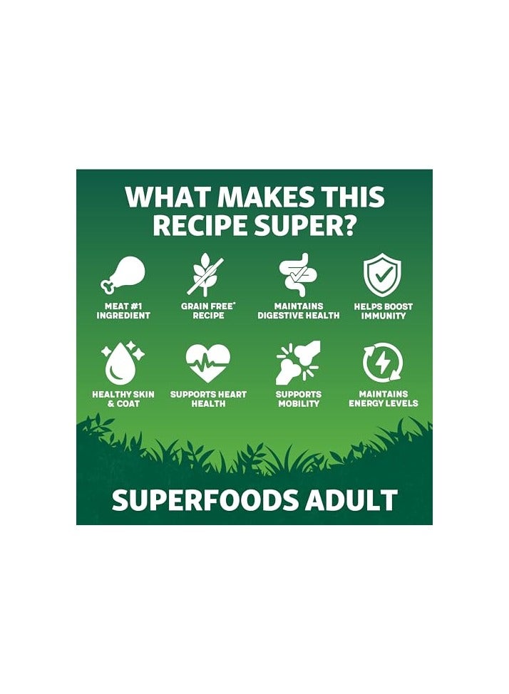 Superfoods Complete Grain Free Hypoallergenic Salmon with Veg Dry Adult Dog Food 1.7kg (Pack of 4) - Made with All Natural Ingredients