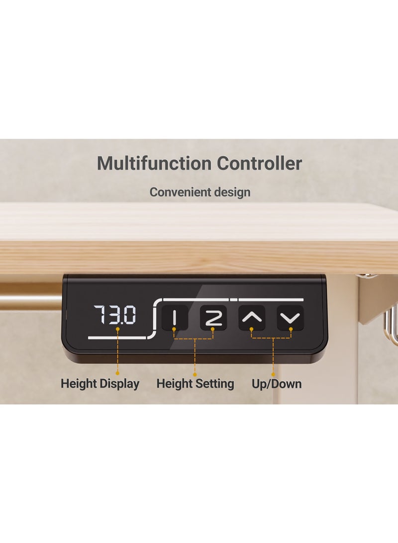 Anovara Anovara Standing Desk Height Adjustable Desk Standing Desk 140 X 60cm Adjustable Office Desk Stand Up Computer Desk (Beige, 140cm)  - Image 5