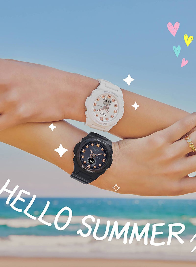 كاسيو ساعة يد نسائية من الراتنج، تناظرية ورقمية، BGA-320-7A2DR - 38 مم - Image 2