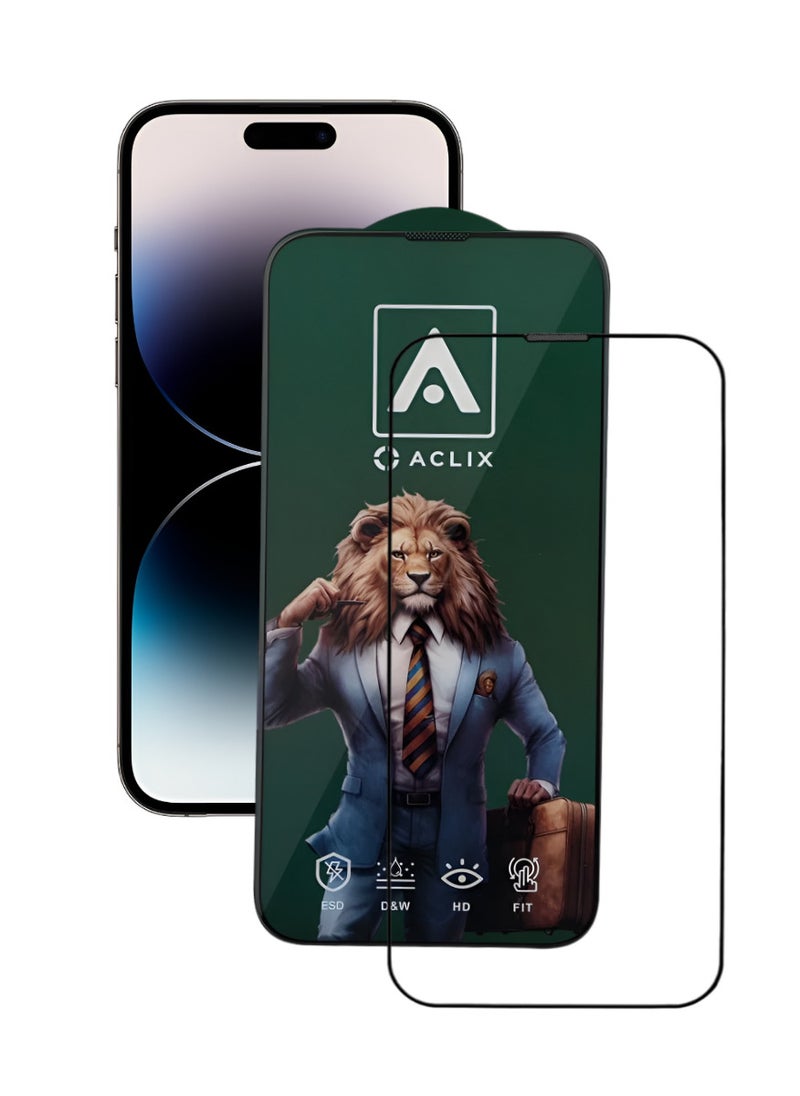 ACLIX Antistatic ESD Dustproof Premium Quality High Definition Tempered Glass Screen Protector Designed For  iPhone 14 Pro Max - Image 1