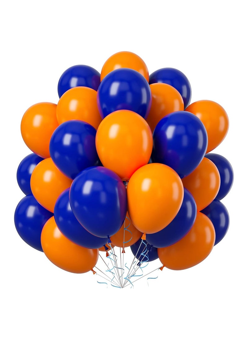 Home zone 50PCS Blue and Orange Latex Balloon Blue and Orange Party Balloons Birthday Decoration for Girls Boys Birthday Party Baby Shower Bridal Shower Engagement - Image 1