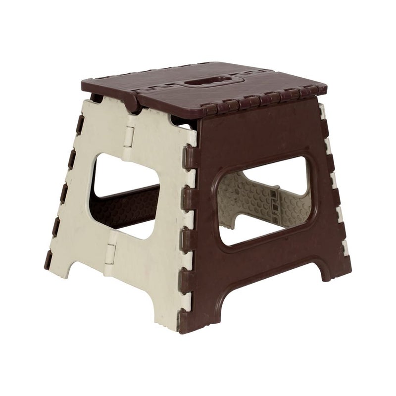 SANWALSA 12 Inch Super Strong Folding Step Stool to Support Adults and Safe Enough for Kids Opens Easy with One Flip Great for Kitchen Bathroom Bedroom Kids or Adults Brown