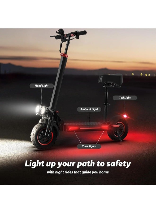 Denzoz Electric Scooter  1200W Motor 12-34KM/H Speed Smart App Control Triple LED Headlamps & Foldable Design with Smart Lock & Flashing Mode Front/Rear Suspension - Image 3