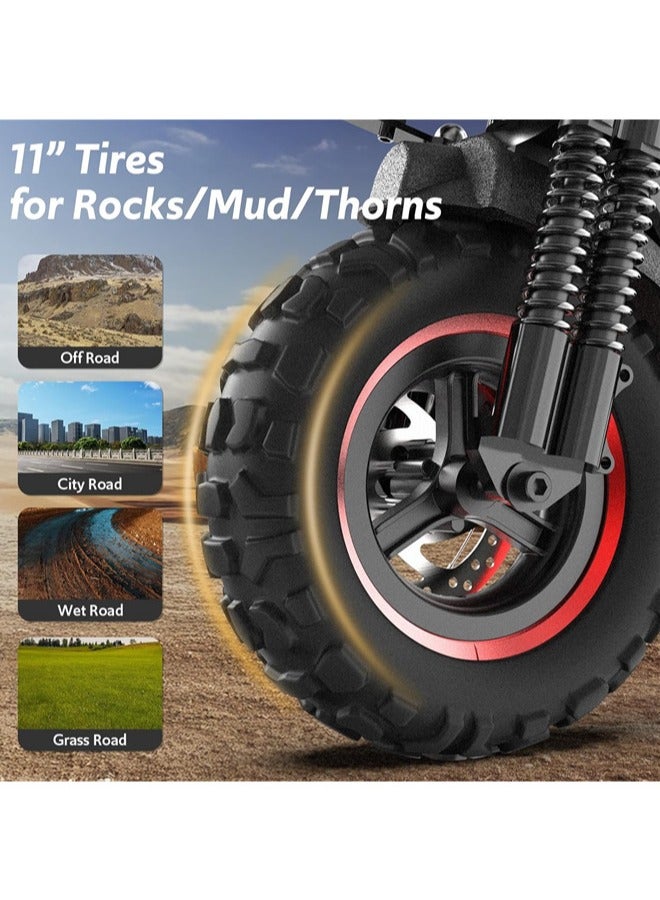 Denzoz Electric Scooter  1200W Motor 12-34KM/H Speed Smart App Control Triple LED Headlamps & Foldable Design with Smart Lock & Flashing Mode Front/Rear Suspension - Image 4