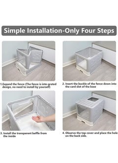 Generic Foldable Cat Litter Box Lid, Drawer Type Cat Litter Tray, Giant Enclosed Cat Potty, Splash-Proof Cat Toilet, Gray  - Image 5